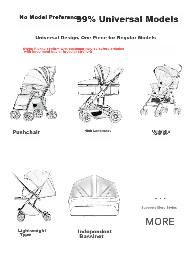 9I9 Baby Stroller Mosquito Net Cover, Summer Infant Carriage Mosquito Net, Full Coverage Universal, Dense Mesh, No Installation Required, Foldable, A22 Black 6