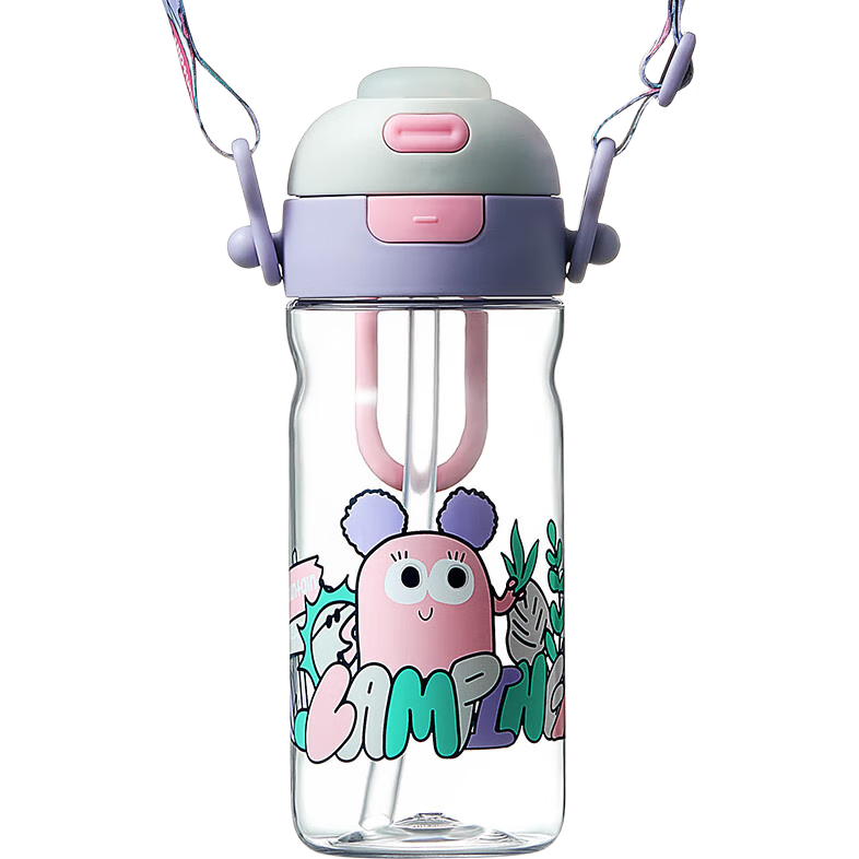 Babycare Children's Water Bottle, Two-In Outdoor Sports Cup with Straw And Direct Drinking, Kindergarten Water Bottle, 600mL, for School Use
