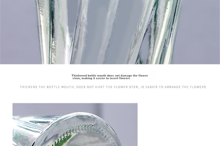 Jidukongjian Glass Vase, Living Room Decoration, Desktop Ornament, Hydroponic Flower Arrangement, Transparent Glass Vase, Diamond-Shaped, Lucky Bamboo 19