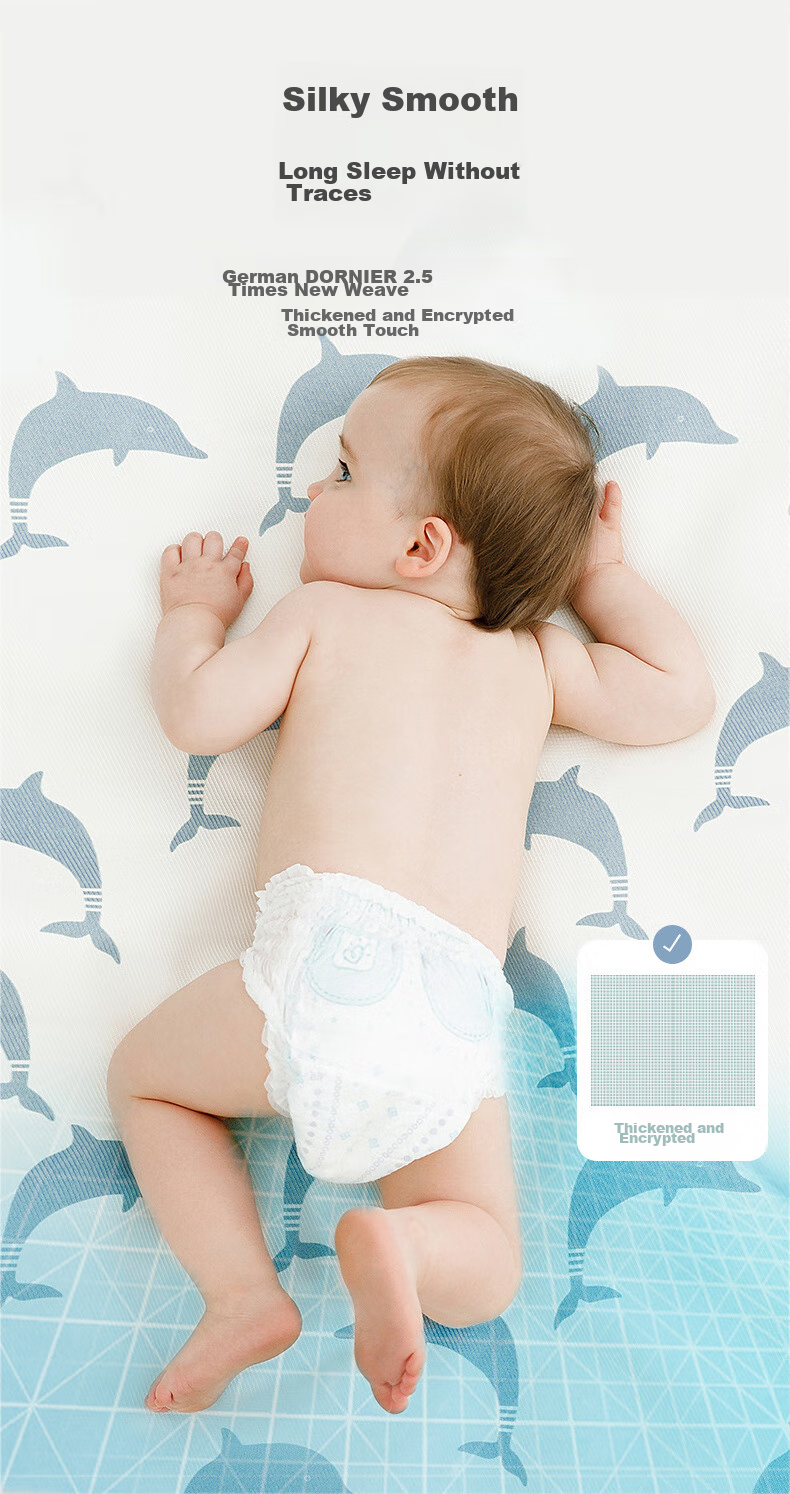 EMXEE Baby Cooling Mat A-Class Ice Silk Infant Newborn Children's Mat Kindergarten Mat 120cm*65cm 9