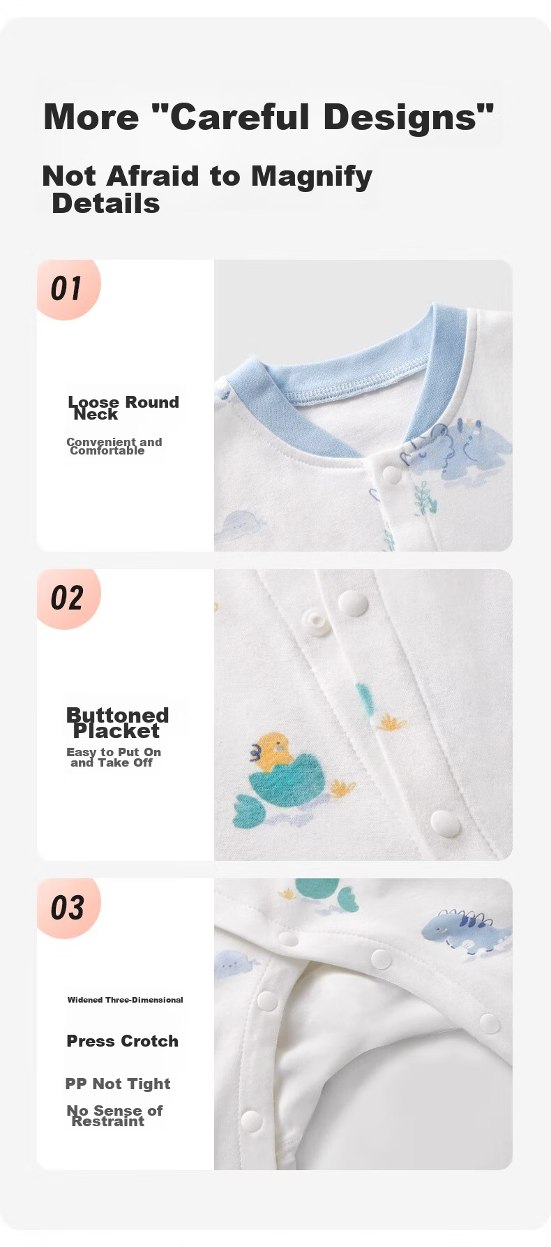 AIBEDILA Newborn Baby Romper Spring And Autumn Style, Pure Cotton Onesie, Unisex Baby Mid-Cut Bodysuit, Early Autumn Onesie, Size 90 10