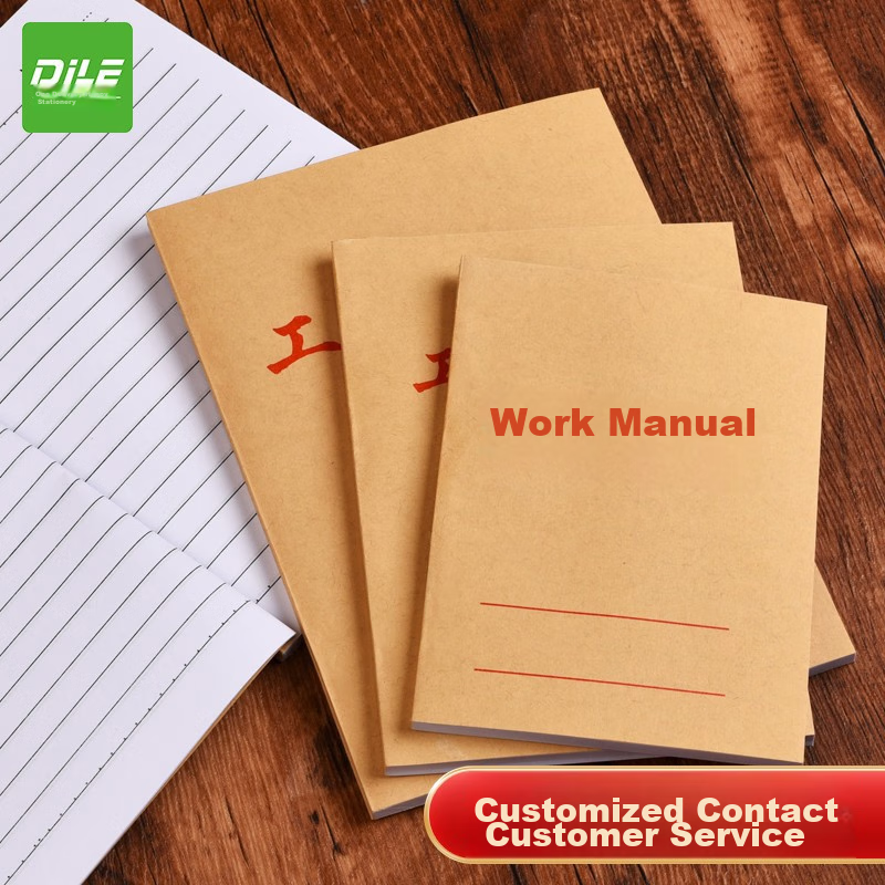 DiLe Premium Series 36K Work Manual Custom Notebook Kraft Paper Small Size Work Manual Journal Pocket Notebook 60 Sheets/book 4448-36K (Pack of 10)