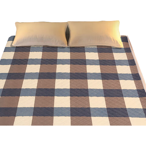 Fumantu Adult Incontinence Pad, Elderly Care Mat, Waterproof Washable Menstrual Pad, Blue Plaid (Single Pack), 2*1.5 Meters