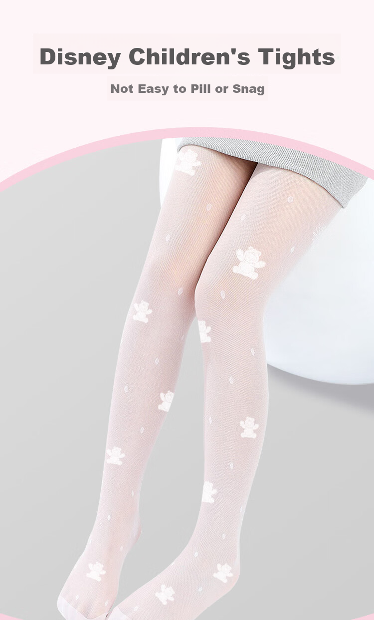 Disney Girls Summer Lightweight Tights Dance Mesh Baby Stockings SP32018 White+White XL 2