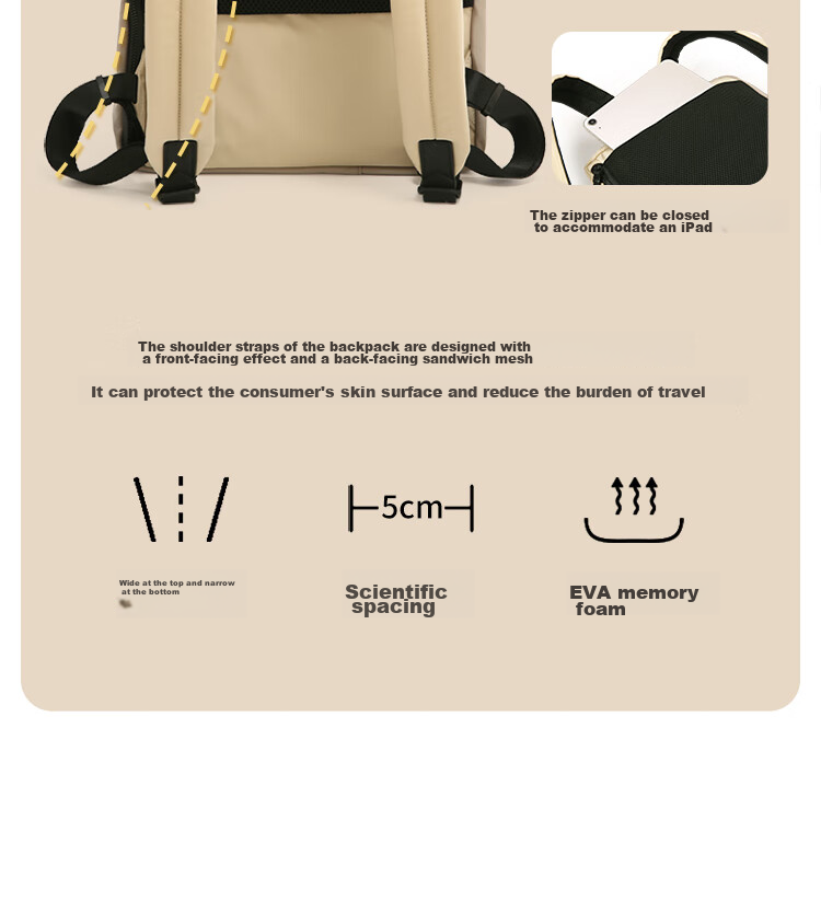 Mood High-End Backpack for Women, Lightweight And Casual Air Bag, Large Capacity Travel Laptop Bag, Birthday Gift 18
