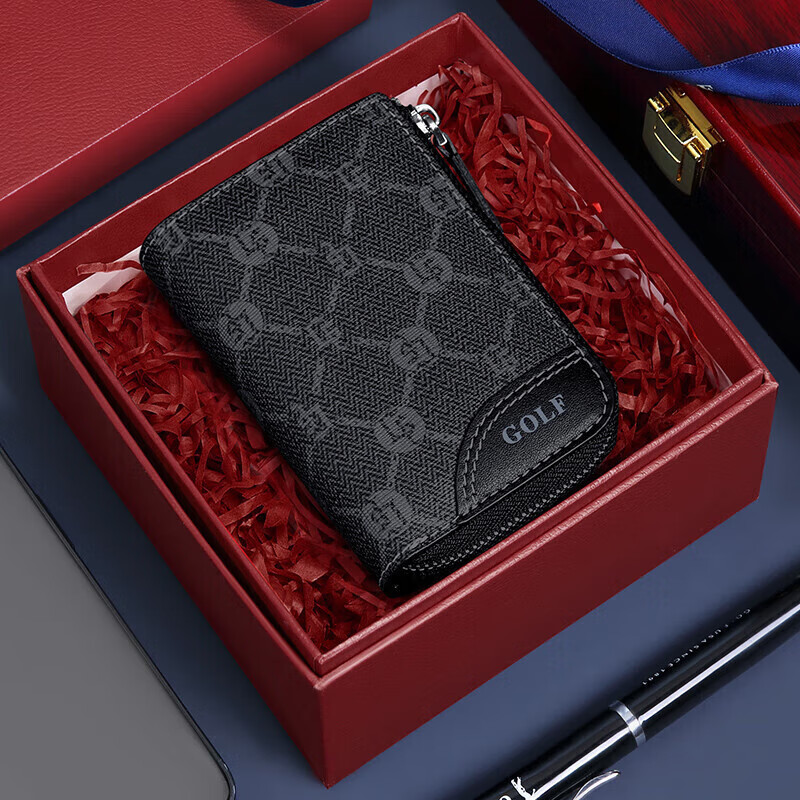 GOLF Multi-Card Holder for Men, Bank Card Holder, Coin Purse, Card Case, Business Card Holder, Gift Box Set, Present for Boyfriend