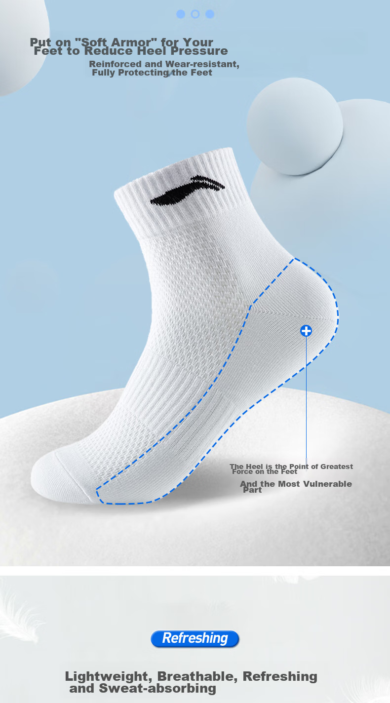 Li-Ning Socks Sports Socks for Men And Women, Running Socks, Table Tennis Socks, Badminton Basketball Socks, Odor-Resistant Breathable Sweat-Absorbing Non-Slip Cotton Socks 11