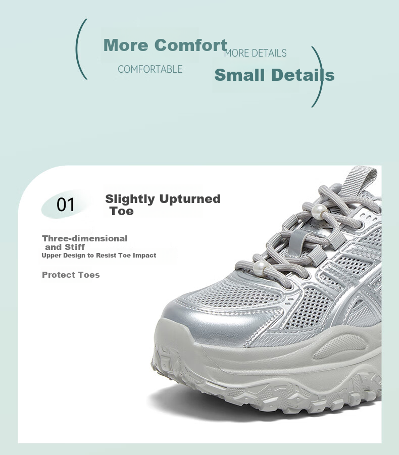 Basto Popular Thick-Soled Dad Shoes, Mesh Breathable Lightweight Sports Casual Sneakers 11