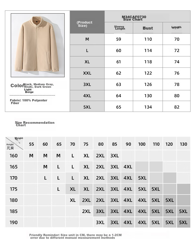 JEEP SPIRIT Men's Winter Jacket, Fleece-Lined Double-Sided Fleece Sports Coat, Stand-Collar Cardigan Inner Lining Fleece Clothing for Me 11