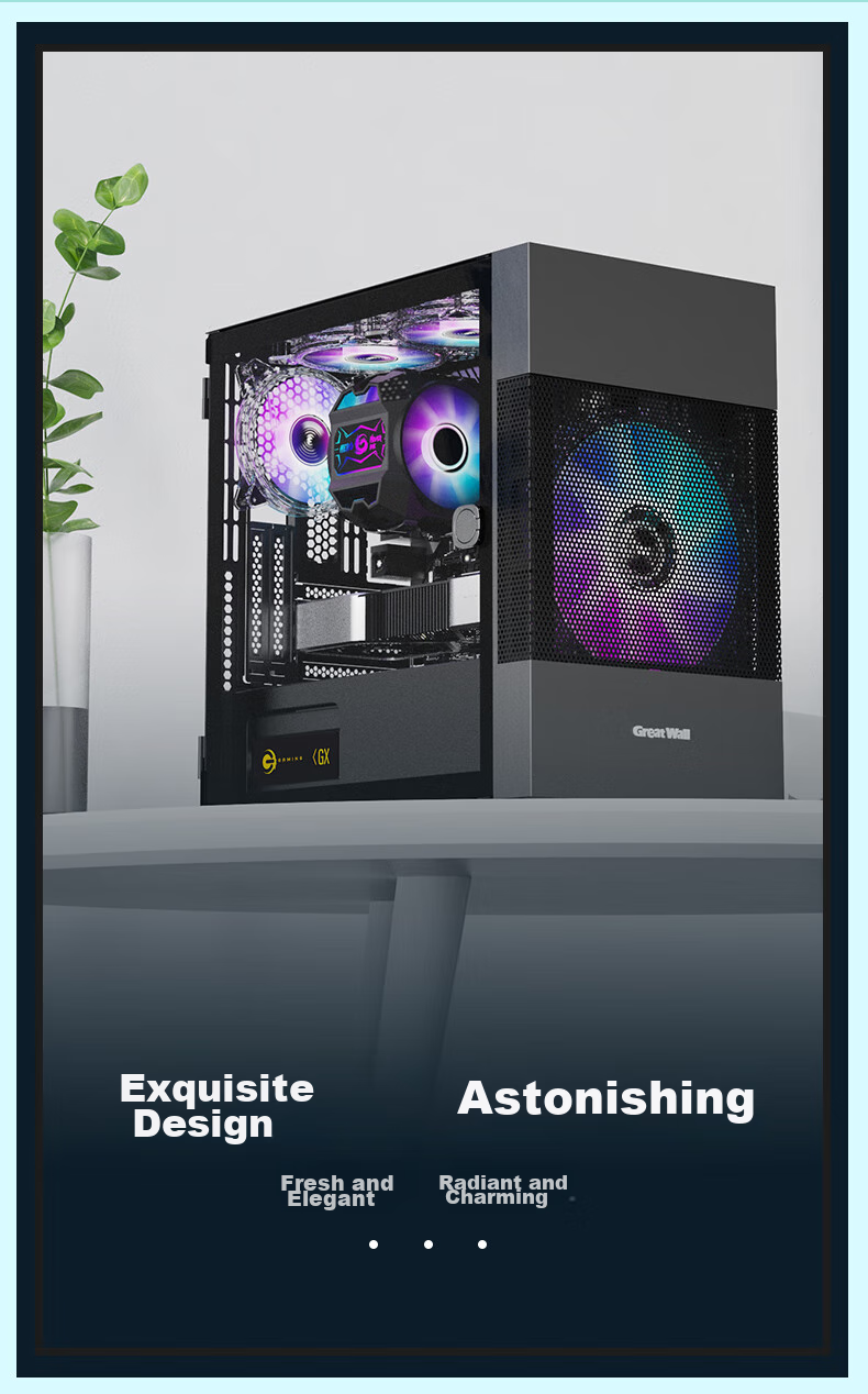 Great Wall Archimedes 1 Black Computer Case (Extra Wide Form Factor/MATX Small Motherboard/240mm Water Cooling Support/Glass Side Panel Fully Transparent/20cm Fan Mounts/Supports 50 Series Graphics Card) 3