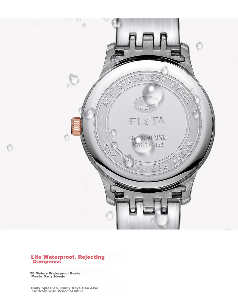 FIYTA Women's Watch, Classic Series Quartz Calendar White Dial with Gold Steel Strap, Same As In-Store Model, Holiday And Birthday Gift 12