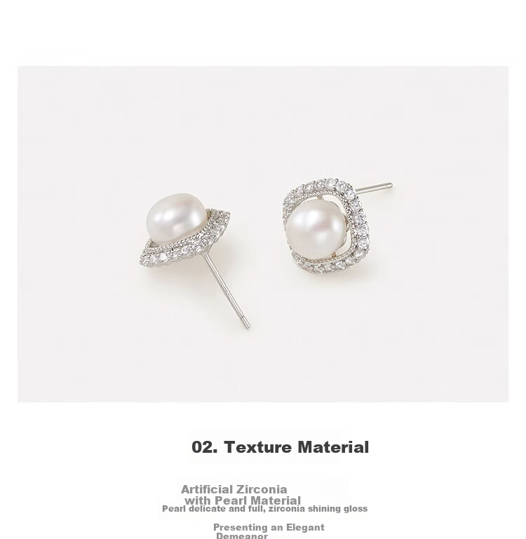 AJIDOU Pearl Earrings, Elegant Freshwater Pearl Earrings for Women, Stylish Fashion Jewelry, Gift-Giving, Mid-Autumn Festival 5