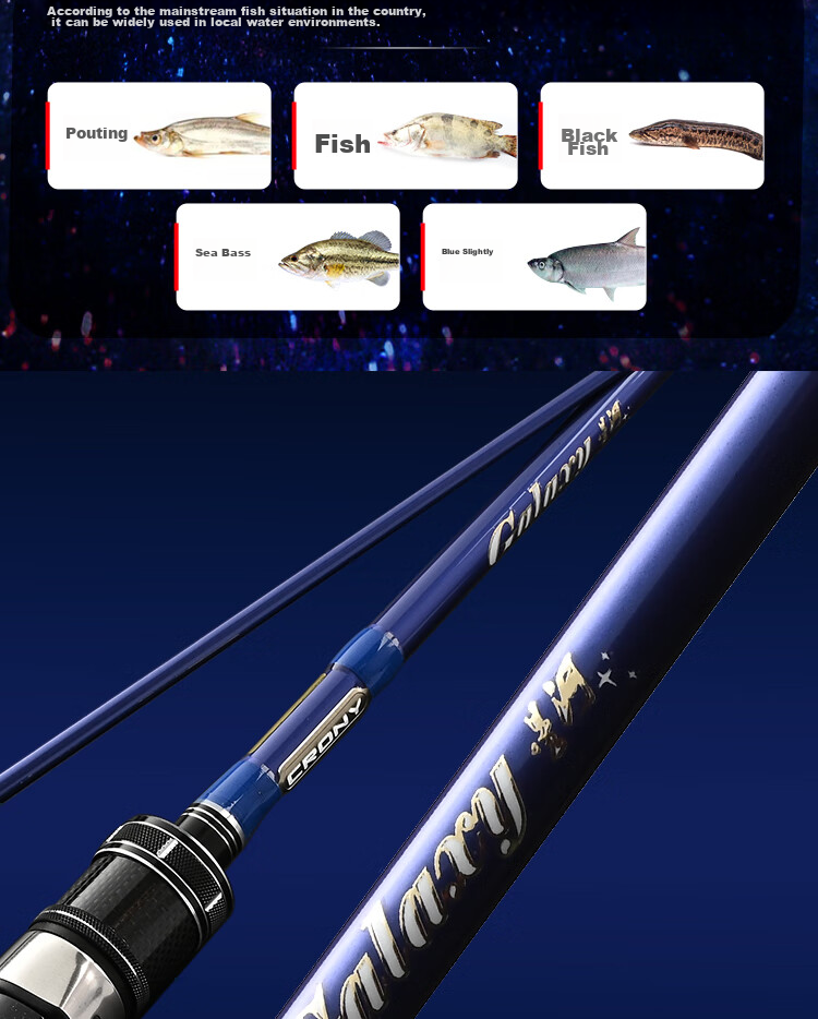 CRONY Starry Sky Second Generation Pearl Blue Gun Straight Handle Medium Soft Action Long-Casting Lure Rod, 2.44m Sliding Float Version GAS2-802ML 3
