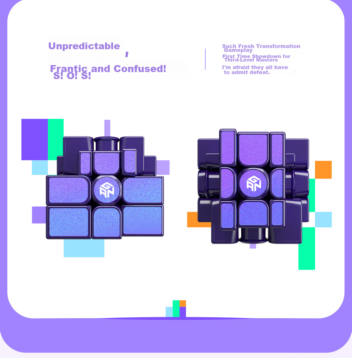 GAN Magic Cube Mirror Magnetic Children's Educational Toy, Shaped And Variable, Office Stress Relief, Holiday Gift, Purple UV Versio 11