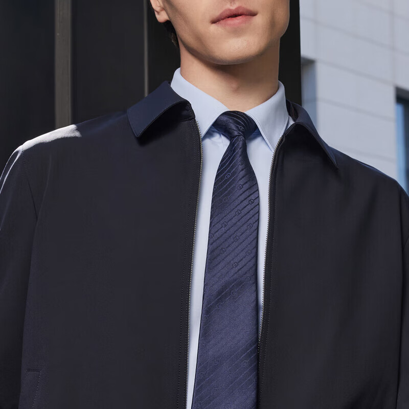 YOUNGOR [Administrative Jacket] Spring 2026 New Men's Lapel Wear-Resistant Jacket, Navy Blue, M, 170/92A