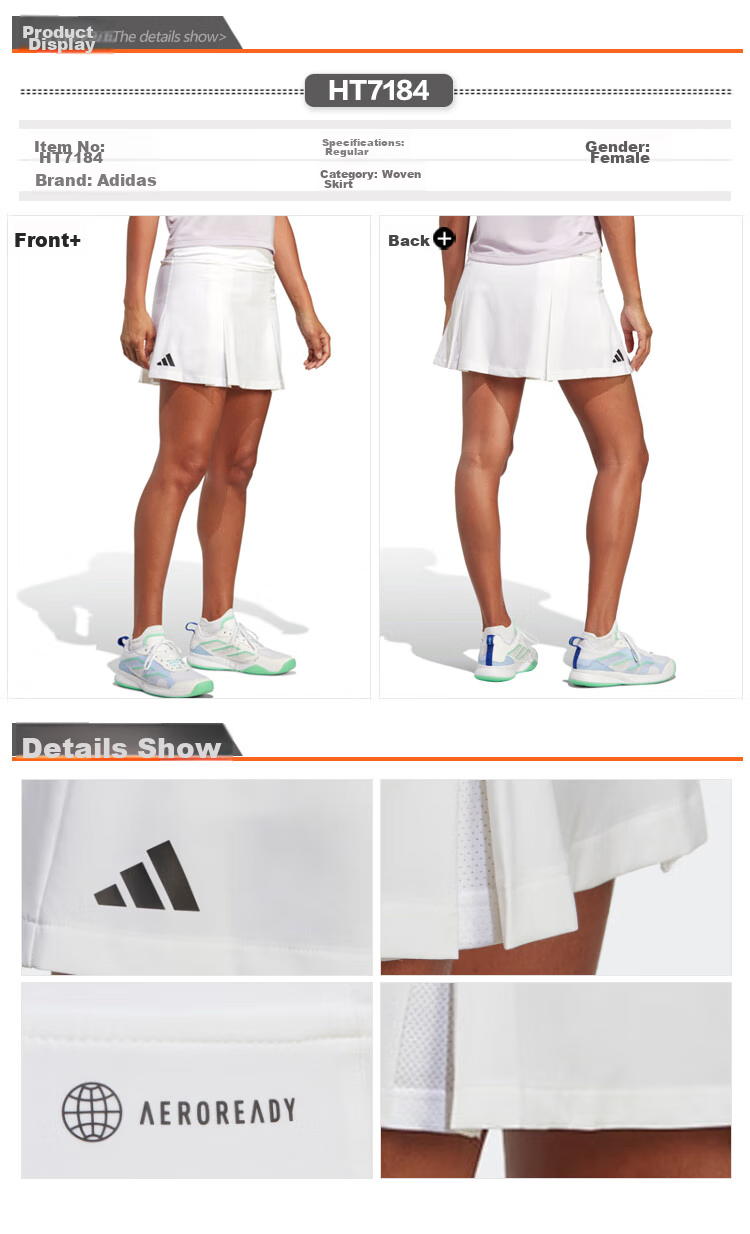 Adidas Women's Tennis Series CLUB PLEATSKIRT Sports Woven Skirt HS1459 XS Size 2