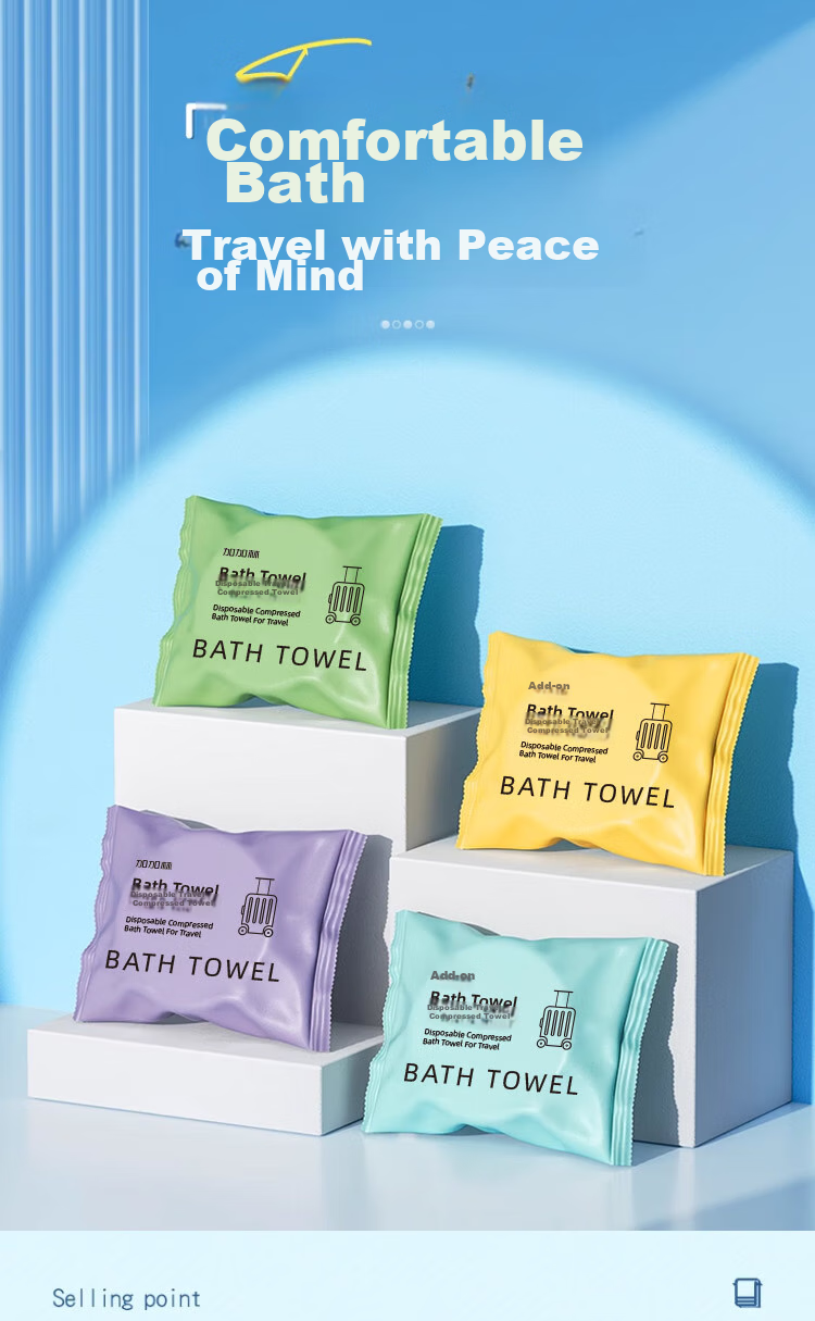 JAJALIN Disposable Bath Towels Travel Pack Compressed Thickened Large Portable Hotel Wash Towels 2 Pieces 1