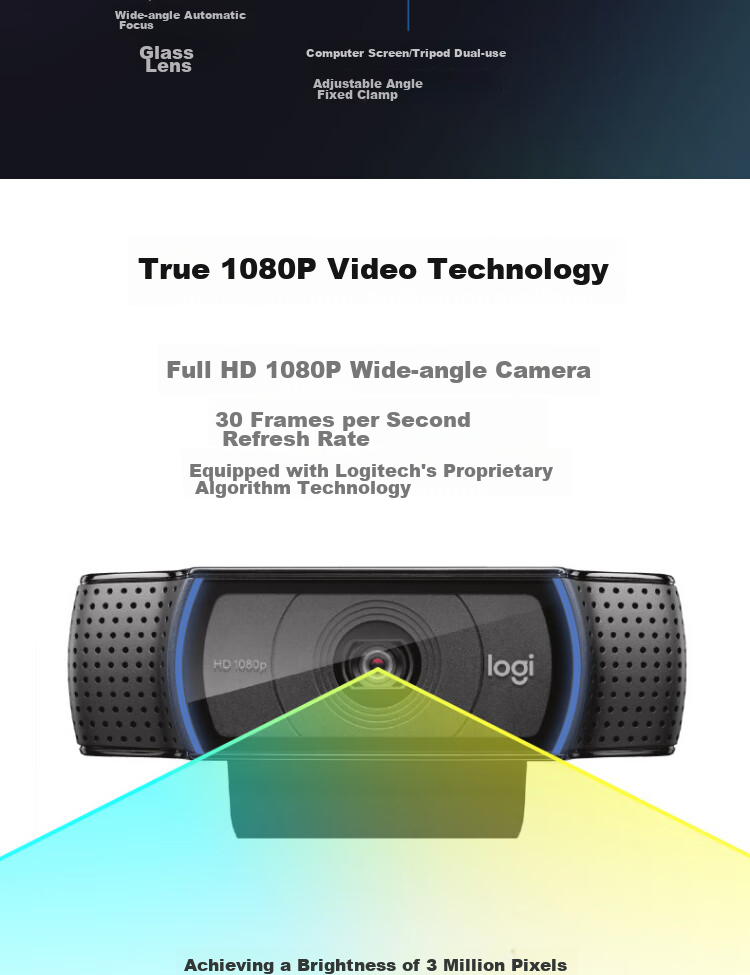 Logitech C920 Pro Enterprise-Grade HD Webcam for Computer, Live Streaming Camera for Influencers, Built-In Microphone [Order Bonus] 3