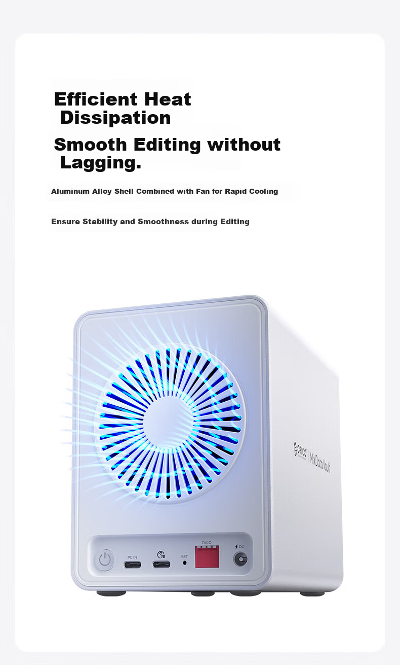 ORICO Full-Flash Magnetic Disk Array Hard Drive Enclosure, Five-Bay 2.5-Inch HDD/SSD Mechanical Hard Drive Solid State Drive Cage, 10Gbps External Enclosure for RAID, Model: RAID-8858RC3 9
