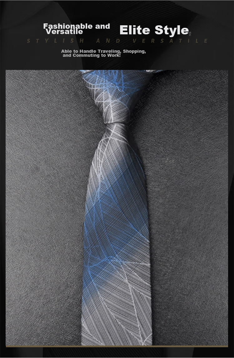 FitonTon Wedding Anniversary Men's Necktie, Formal Business Suit, No-Tie 8cm Tie, Gift Box Set, New Year And Valentine's Day Gift 3