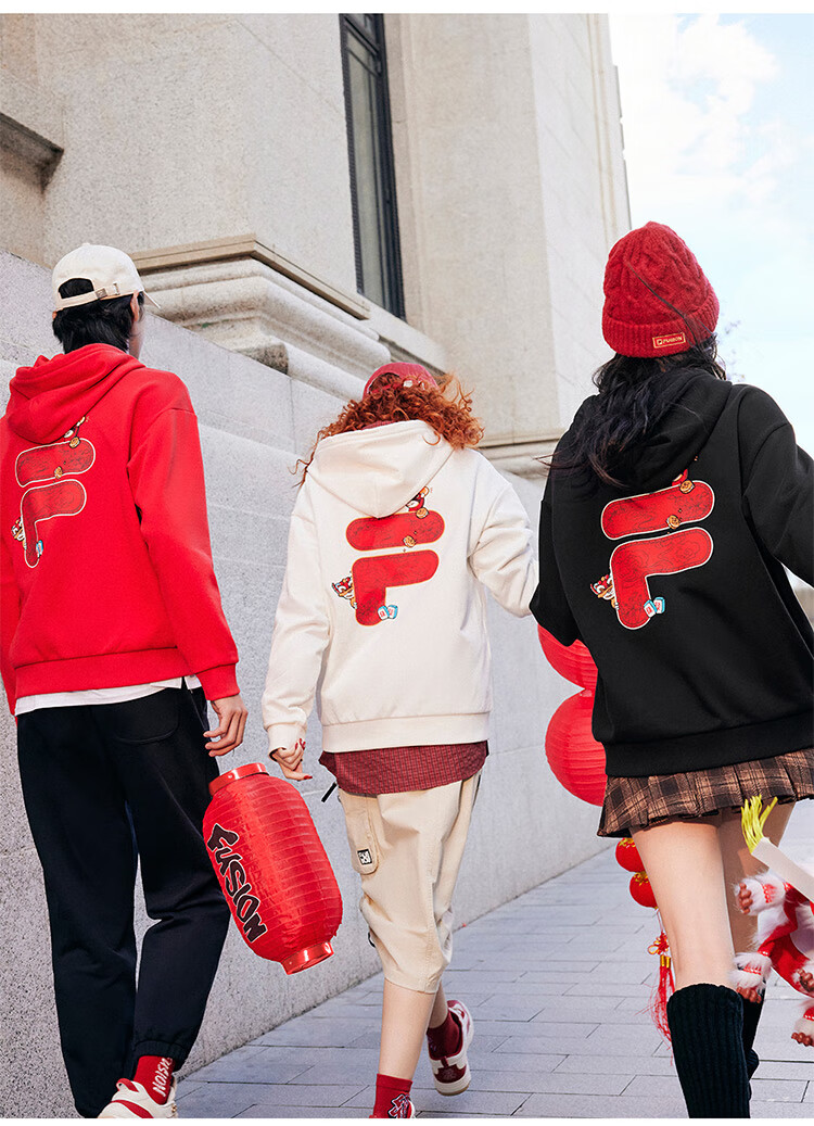 FILA FUSION Couple's Hooded Sweatshirt, Spring Fashion Pure Cotton Knitted Top 19