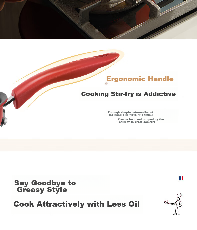 Tefal Non-Stick Wok, Flat Bottom Frying Pan, 28cm, Suitable for Induction Cookers, with Titanium 15