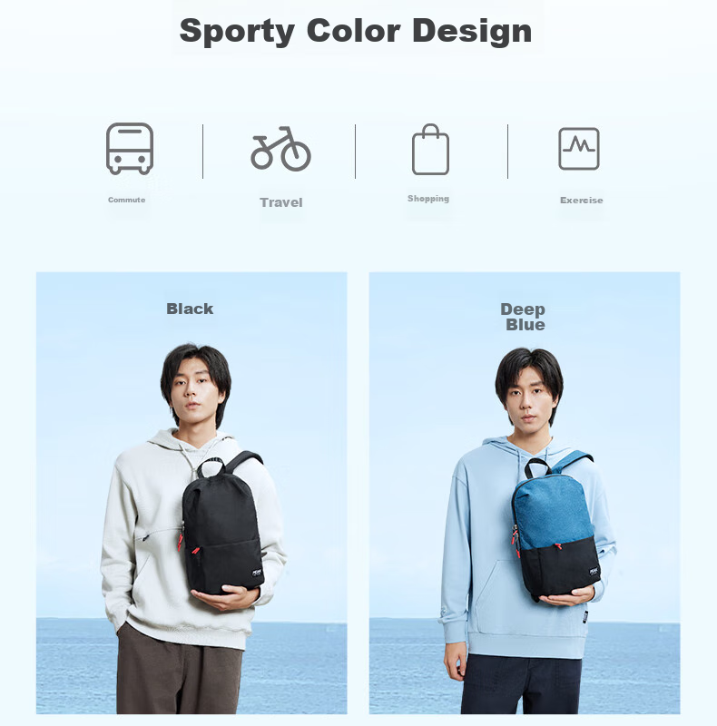 PEAK Sports Backpack for Men, Commuter Lightweight Small Bag, Water-Resistant Outdoor Travel Portable Small Backpack DB143120 3