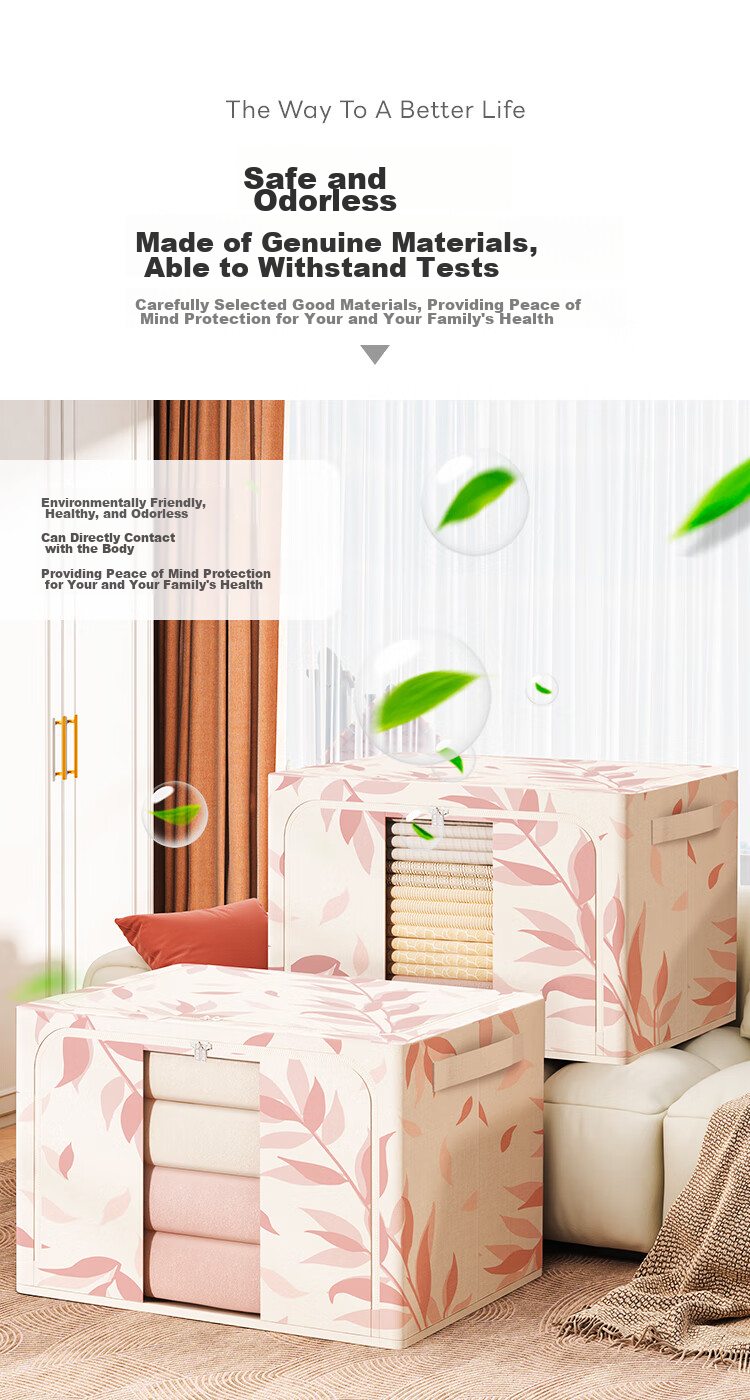 Xitianlong Fabric Storage Box, Clothes And Quilt Organizer, Foldable U-Shaped Window Linen Storage Box, 66L Qiuye, 1 Piece 12