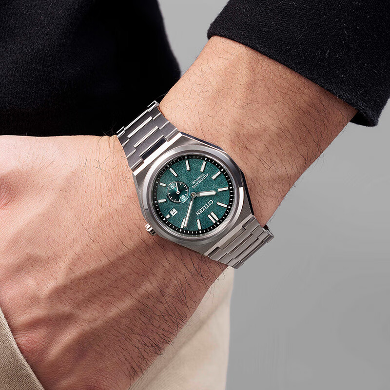 CITIZEN Watch for Men, Japanese And Korean Style, Automatic Mechanical Movement, Date Display Dial, Retro Shibo Titanium, Gift for Boyfriend, NJ0180-80X
