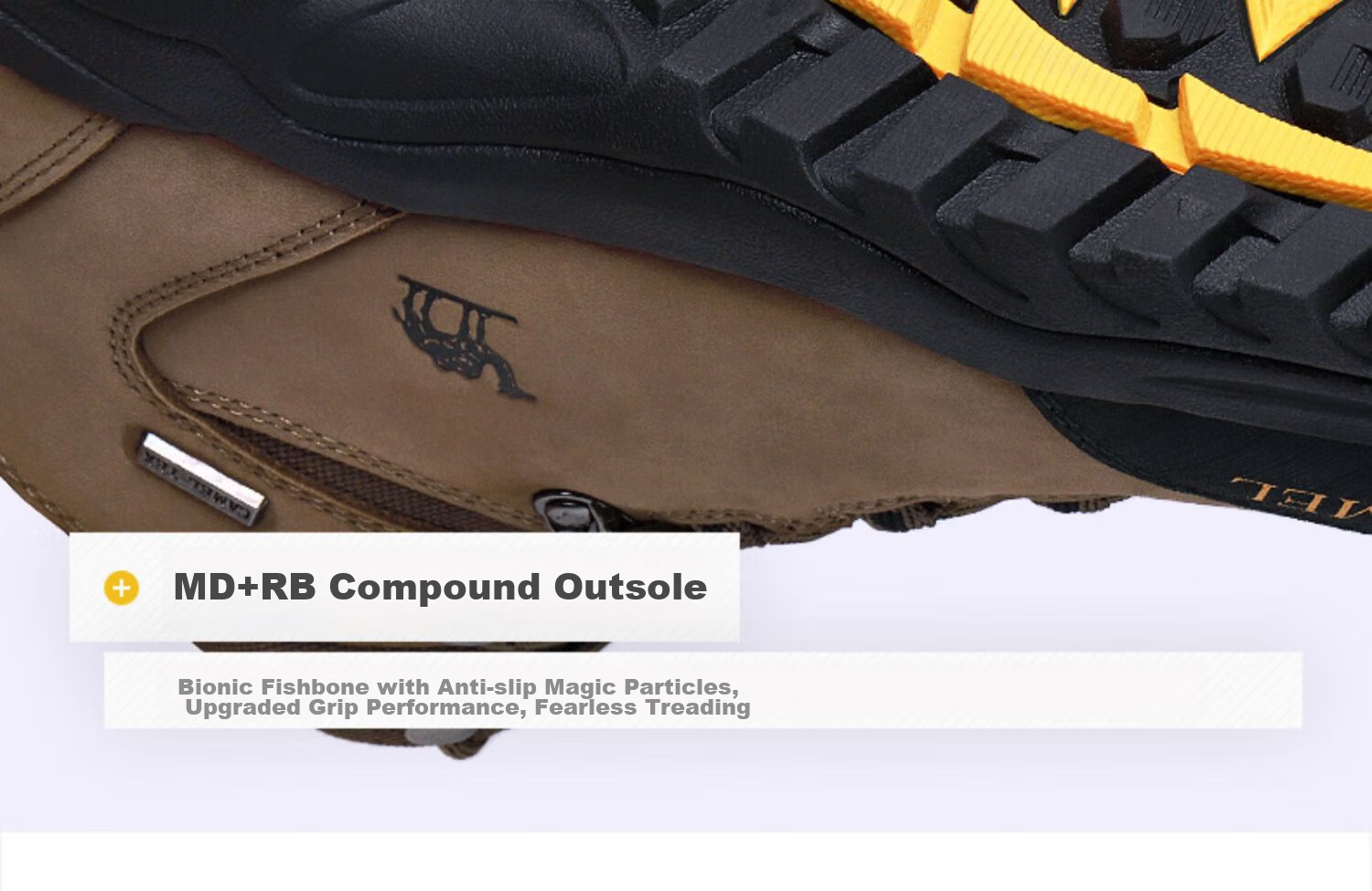 CAMEL Outdoor Hiking Boots for Men And Women, Waterproof Non-Slip Trekking Shoes with Shock Absorption, Wear-Resistant High-Top Work Boots Made of Cowhide Leather 26