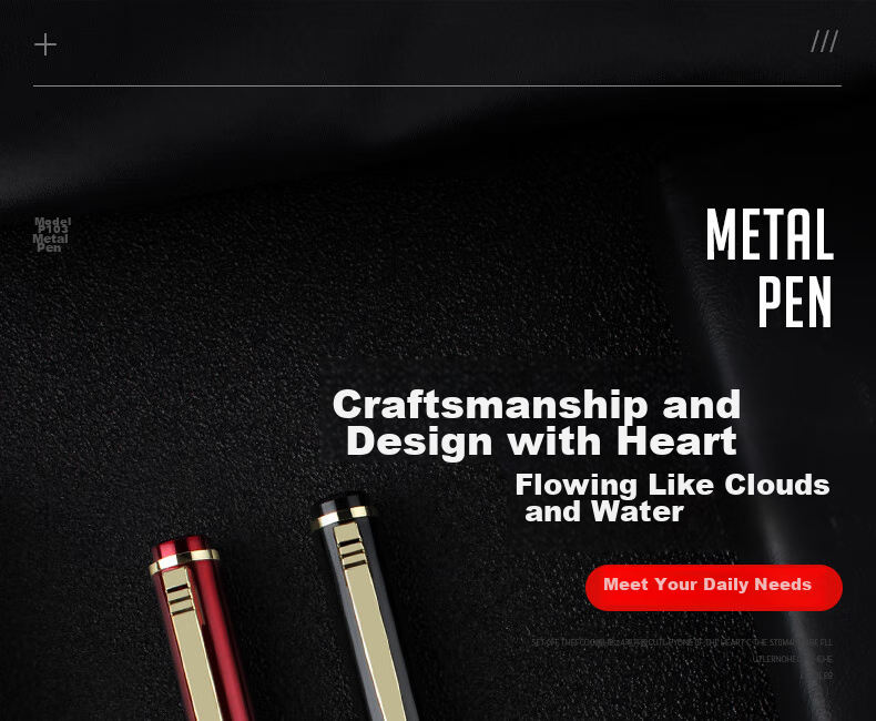 HERO Ballpoint Pen P103, Black, Daily Use, Business Office, Signature Pen, 0.5mm 1