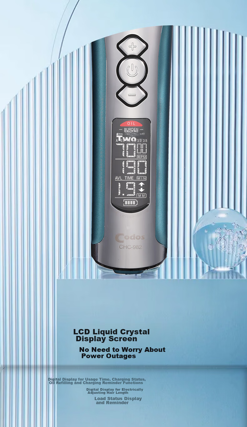 Codos 982 Sky Blue Brushless Electric Hair Clipper, Rechargeable Electric Shaver, Professional Hair Salon Tool, Graduation Gift 8
