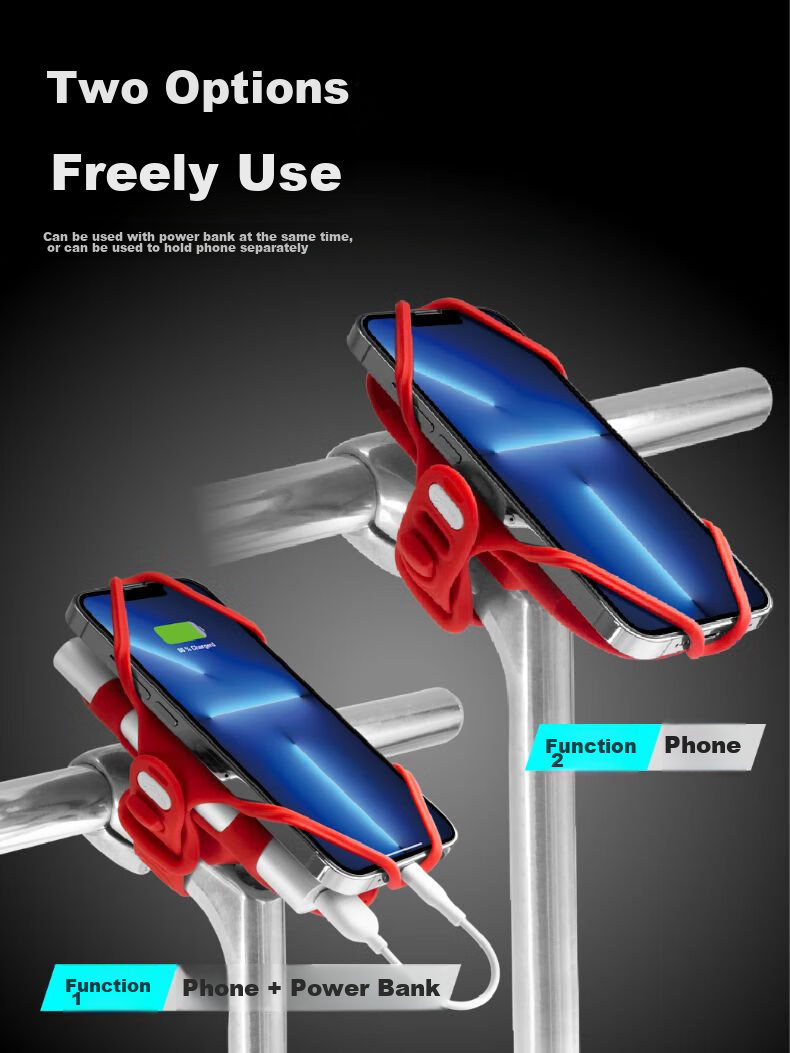 Bone Road Bike Phone Mount Dual-Use Phone and Power Bank Holder for Cycling Navigation Long-Distance Rechargeable 3