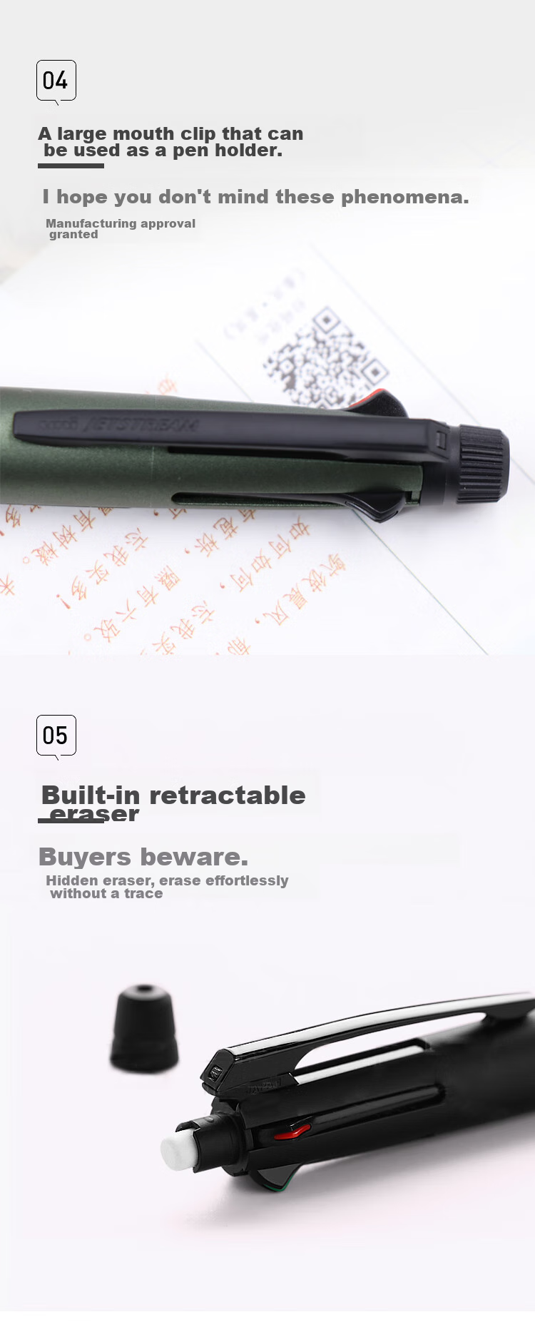Uni Mitsubishi Five-In Multifunctional Pen Business Medium Oil Pen Signature Pen Ballpoint Pen (Four Colors Ballpoint Pen, Mechanical Pencil) Dark Green Pen Barrel MSXE5-2000A 4