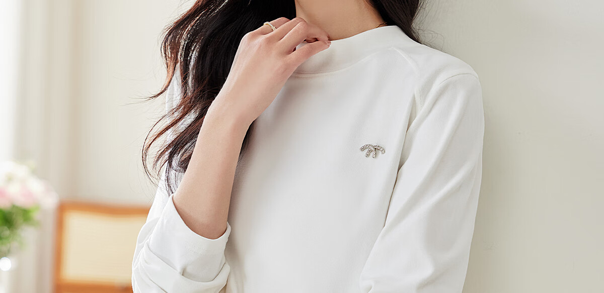 PinCai Long-Sleeve T-Shirt for Women, Autumn Fashion Inner Layer Top, Raglan Sleeve Slim-Fit Base Layer T-Shirt P143T2008 27