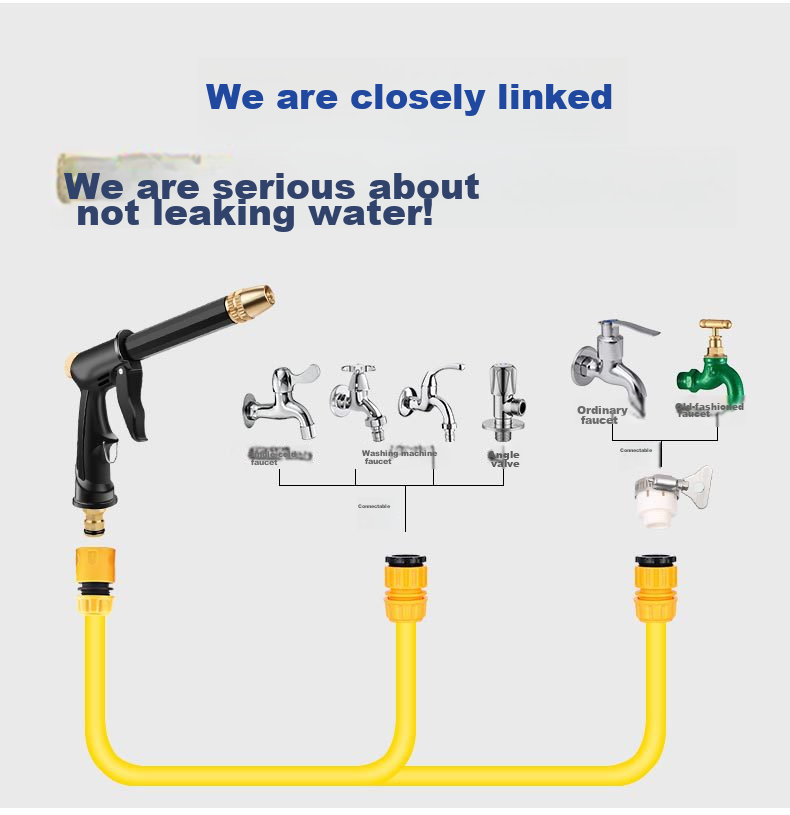 Pailete Car Wash Hose Gun, High-Pressure Household Pressure-Adjustable Watering Tool for Car Washing And Cleaning, 10-Meter Hose 4