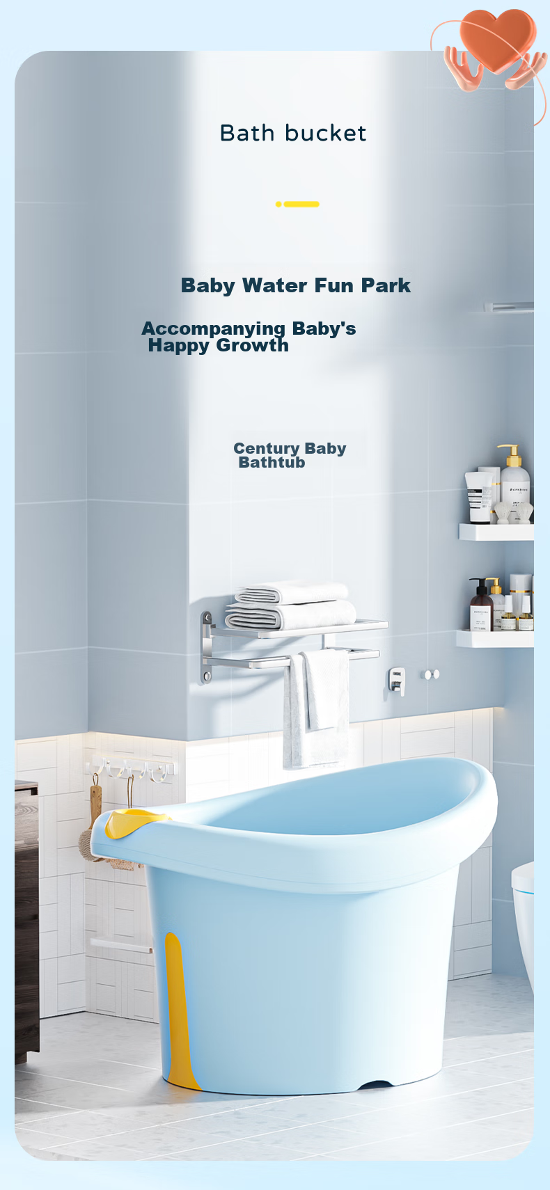 Babyhood Little Crocodile Bathtub, Foldable Children's Bath Tub, Infant Bathtub for Ages 0-10, Baby 329 Luoke Yellow 1