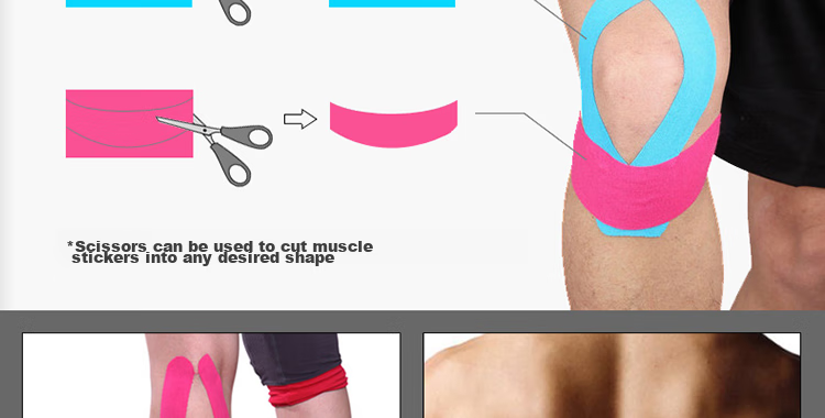 LAC Muscle Tape Elastic Adhesive Sports Bandage Waterproof Strain And Soreness Patch for Back, Feet, And Abdomen Black 12
