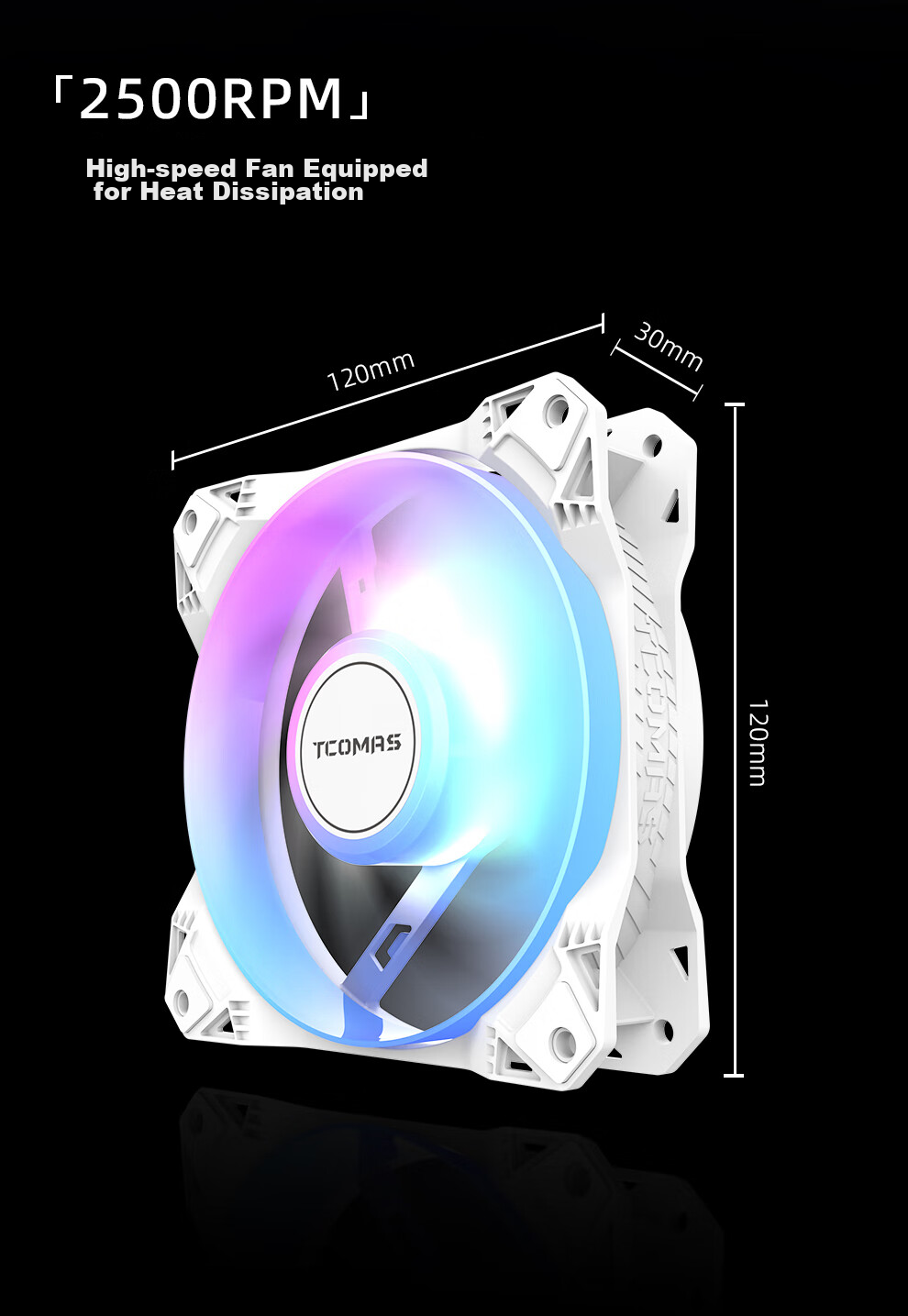 TCOMAS Titanium Zirconium R400 White CPU Air Cooler with 4 Heat Pipes, 245W Thermal Dissipation, ARGB Lighting Sync, 2500 High RPM Fan, Compatible with AM5/AM4/AM3 19