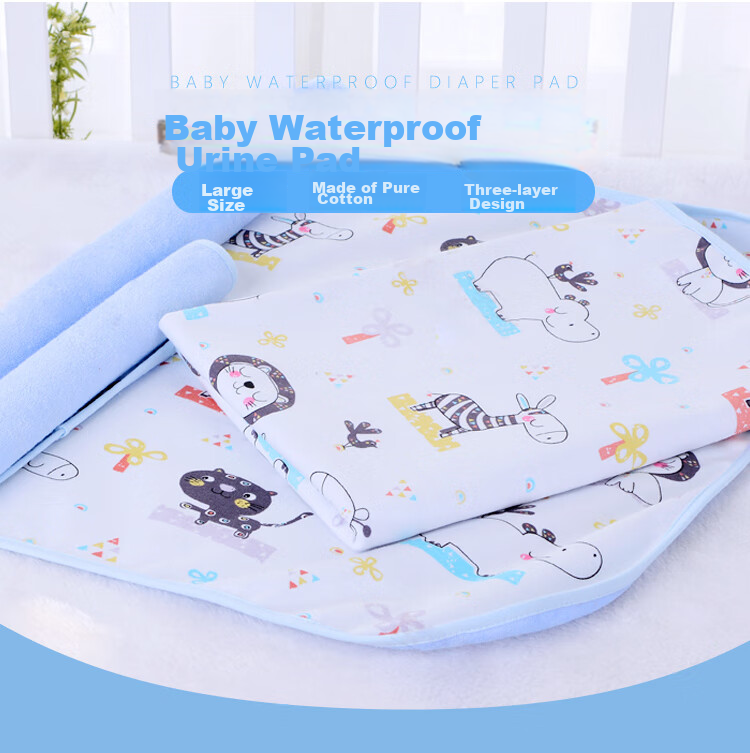9I9 Baby Diaper Pad, Washable Pure Cotton Waterproof, Newborn Large Size Leak-Proof Bed Mat, 100*70cm 1