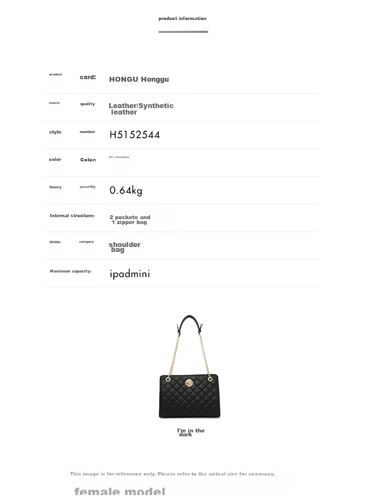 HONGU Women's Handbag, Simple Casual Fashion Diamond Pattern Shoulder Bag, Top-Grain Leather Crossbody Bag, Birthday Gift for Girlfriend 11