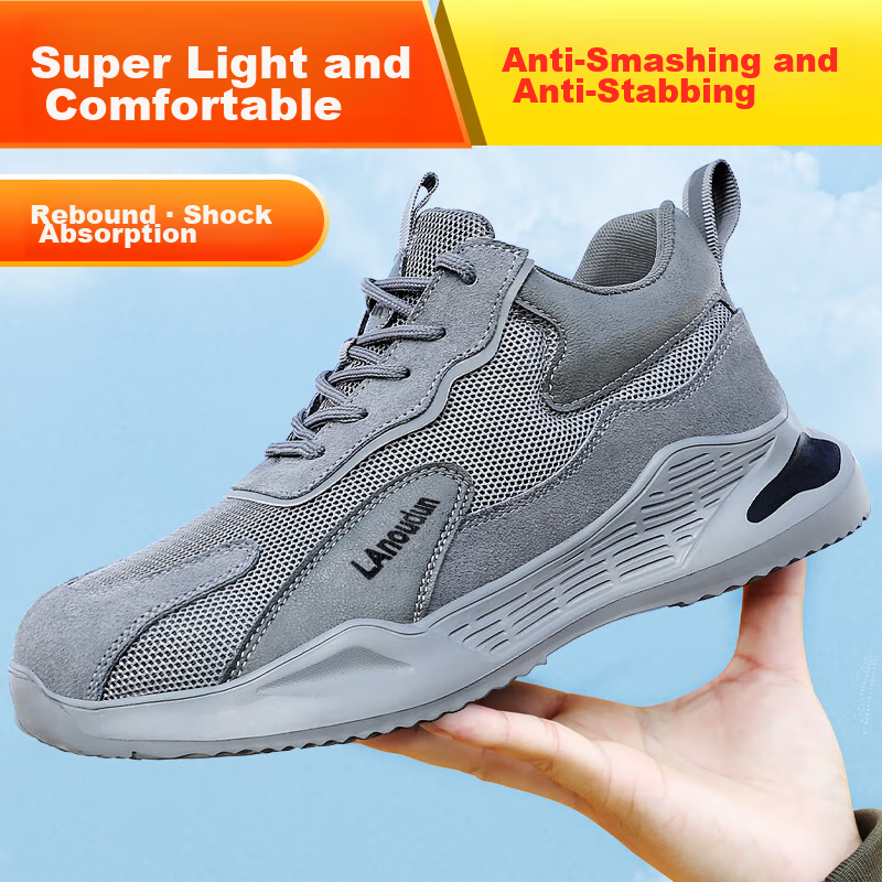 Lanoudun Safety Shoes for Men And Women, Lightweight, Comfortable, Anti-Smashing, Puncture-Resistant, Steel Toe Cap, Genuine Product, Work Site Safety Shoes DL2169 Size 43