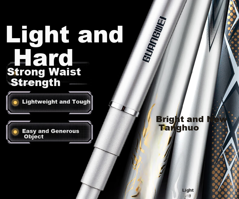 GW Fishing Rod Hand Rod 8.1m Thunderbolt Lightweight Heavy Duty Ultra Light Ultra Hard 19-Tone Silver Carp Fishing Rod 1