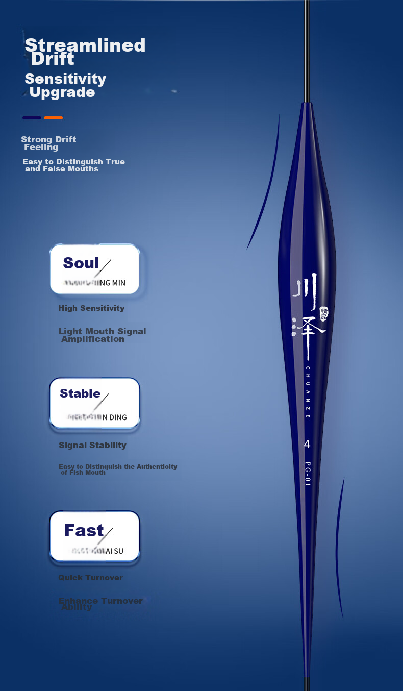 Chuanze Ultra-Fine Tail Luminous Float, All-In Ultra-Bright Eye-Catching Electronic Float, Day And Night Dual-Use Fishing Float, Highly Sensitive Crucian Carp Buoy PG01 7