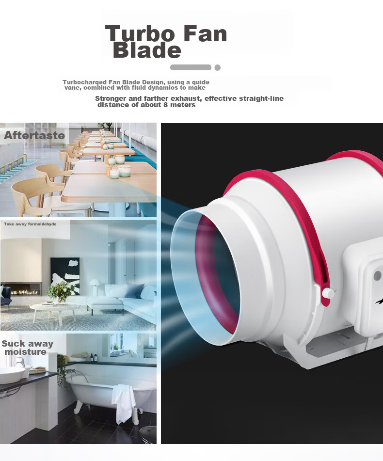 AIRMATE Duct Fan, Exhaust Ventilation Fan, 6-Inch Kitchen Smoke Extraction, Cross Flow Fresh Air System, DPT15-50A 10