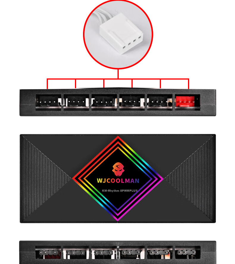 Wanjia Xingcii Pro Magnetic Building Block Fan, White Reverse Triple Pack, 12CM Water-Cooled Case Fan, Magnetic Wireless Splicing/ARGB Light Synchronization/PWM Temperature Control 6