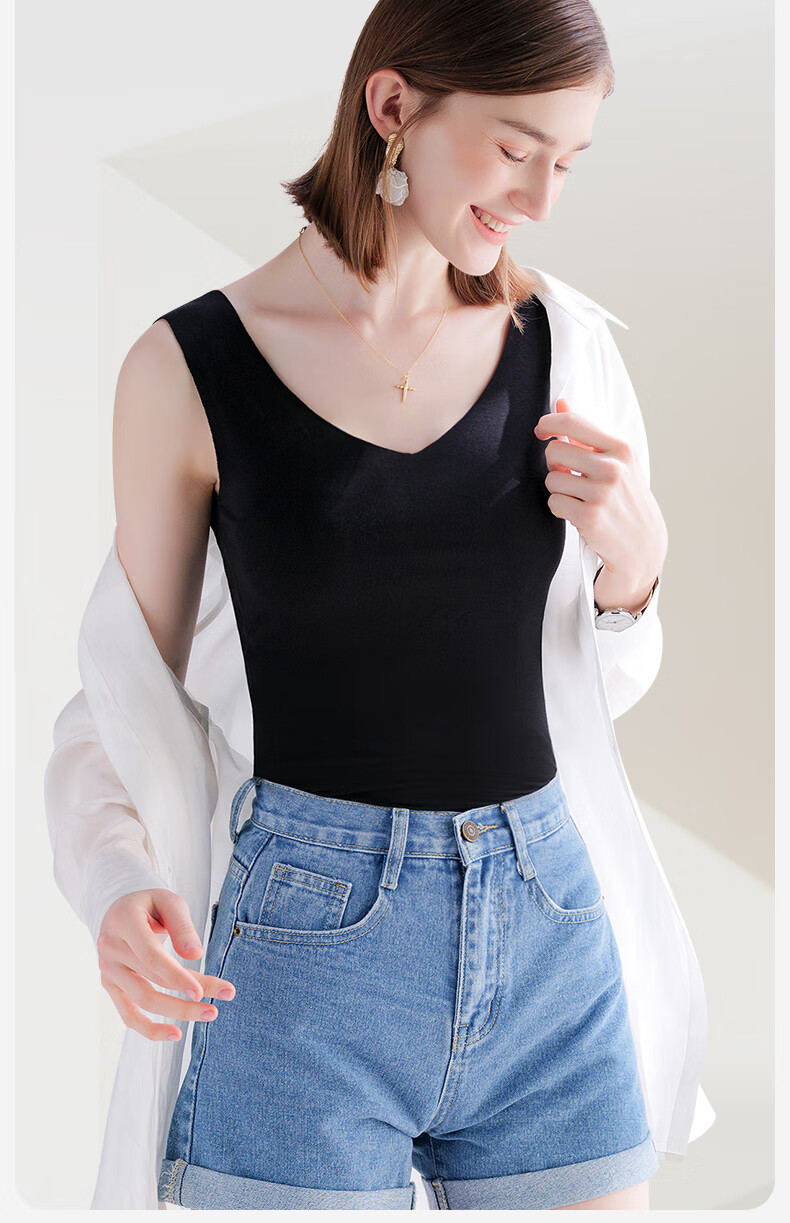 Jianyun Seamless Modal Camisole Slim Fit Women's Innerwear Sports Fitness Sleeveless Thin Base Shirt 10