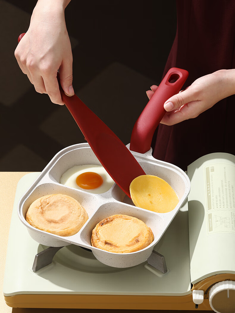 SSN Four-Hole Frying Pan, Deep Egg Pan, Burger Pan, Breakfast Pan, Meat And Egg Burger Pan, Fried Egg Maker, Four-Compartment Egg And Hamburger Pa 8