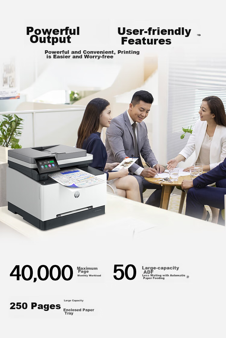 HP 3388sdw Color Laser Wireless Duplex Multifunction Printer, Home Duplex Printing, Continuous Copying And Scanning All-In Printer, Office Printer, One-Year On-Site Service 5