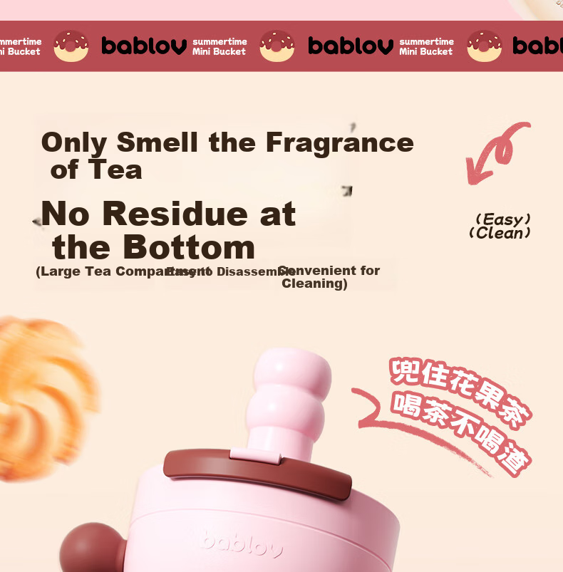 BABLOV Summer Plastic Water Bottle, Large Capacity Straw Cup, PPSU Material, Stylish Design for Women, Birthday Gift 9